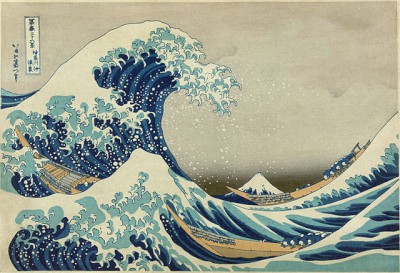 A nagy hullám Kanagavánál. Hokuszai metszete
